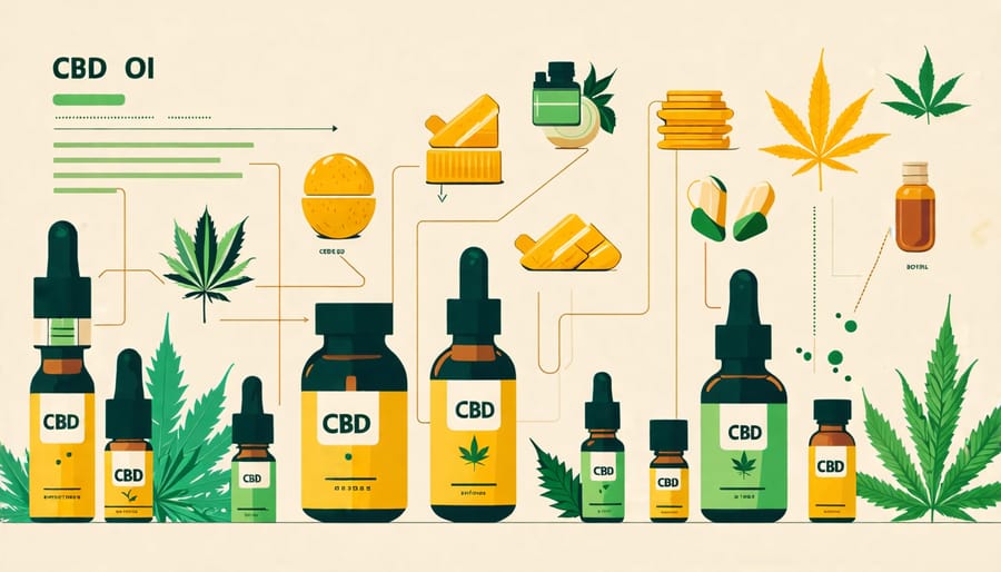 Comparison chart of CBD vape oil with edibles, tinctures, and topical products